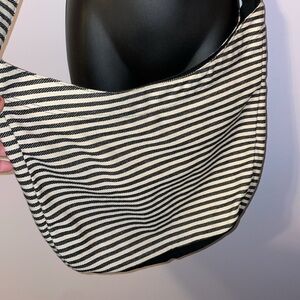 Thirty-One Twill Stripe Retro Metro Hobo Crossbody Purse Bag